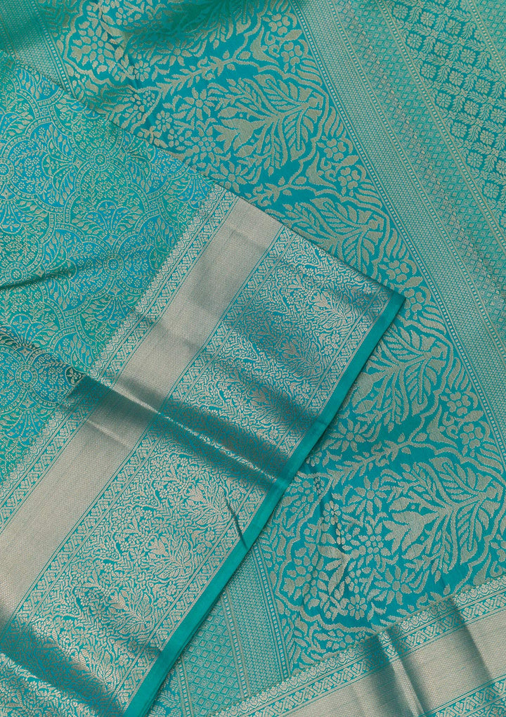 Rama Green Zariwork Kanjivaram Pure Silk Saree