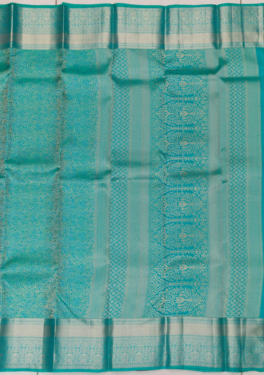 Rama Green Zariwork Kanjivaram Pure Silk Saree