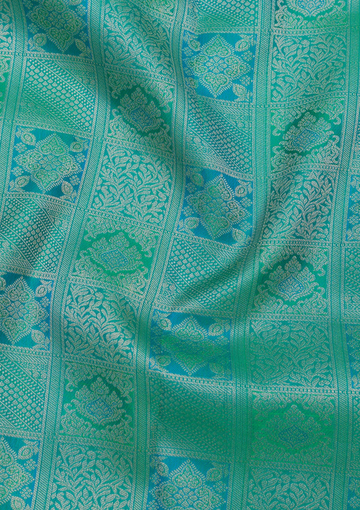 Rama Green Zariwork Pure Silk Saree