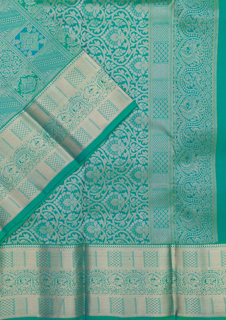 Rama Green Zariwork Pure Silk Saree