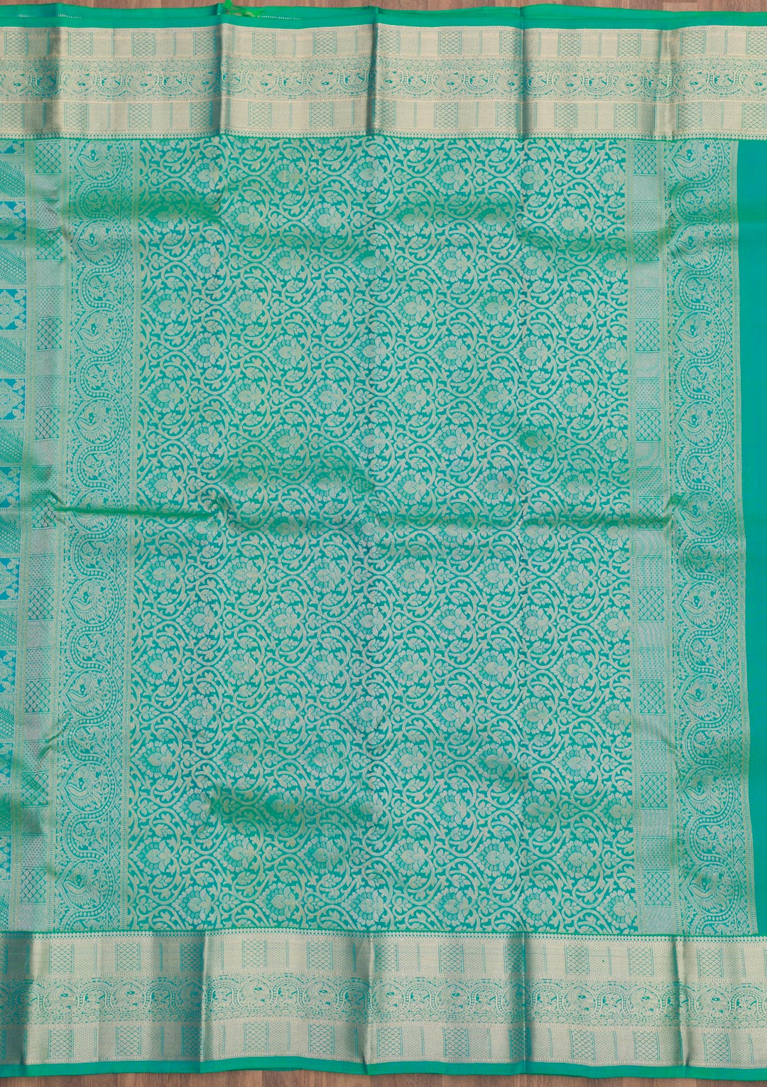 Rama Green Zariwork Pure Silk Saree