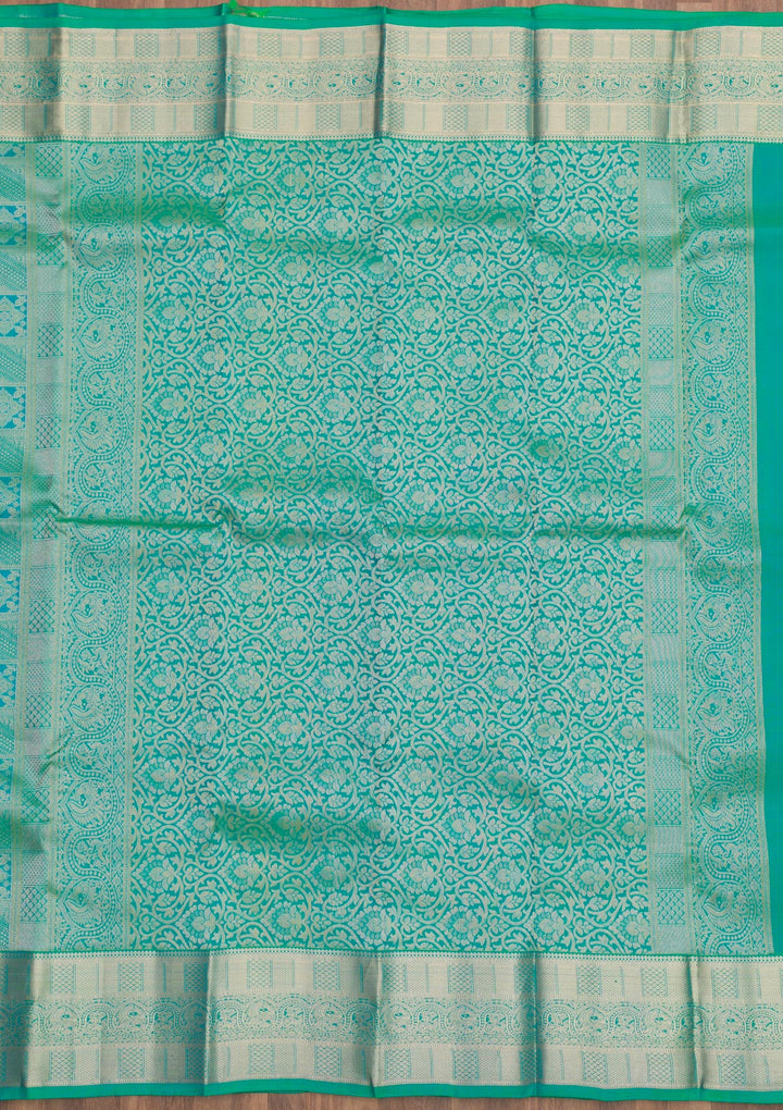 Rama Green Zariwork Pure Silk Saree