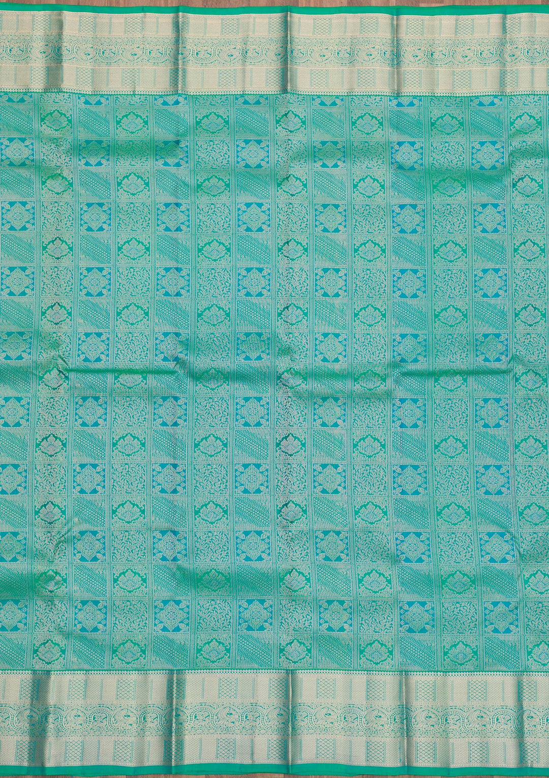 Rama Green Zariwork Pure Silk Saree