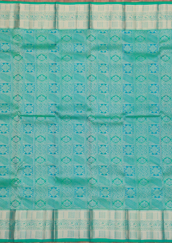 Rama Green Zariwork Pure Silk Saree