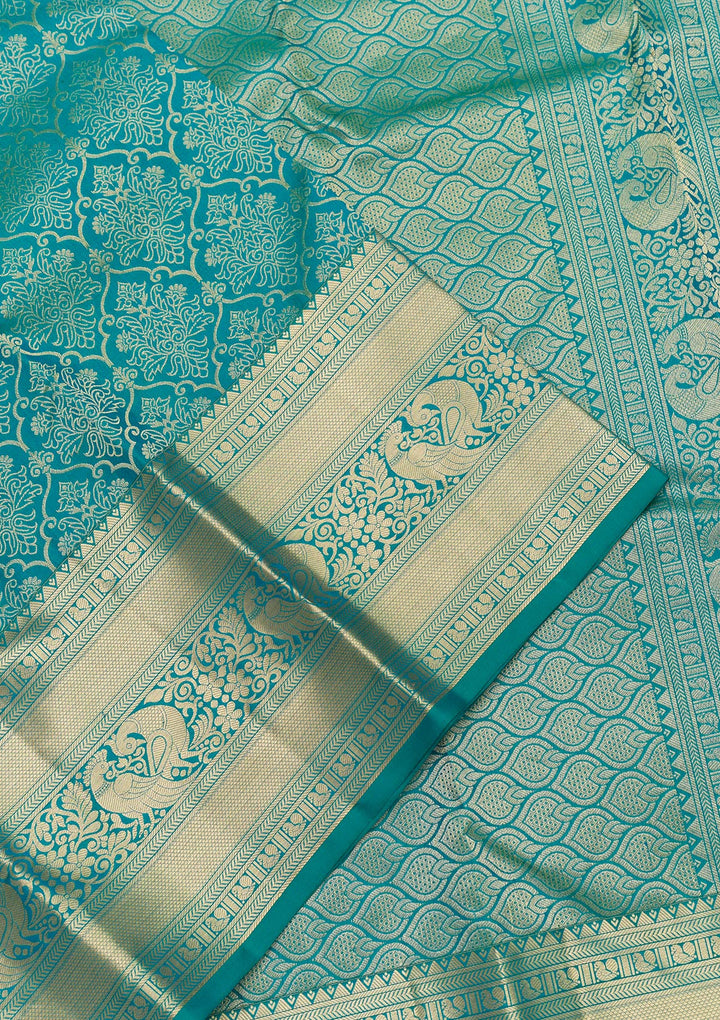 Rama Green Zariwork Banarasi Pure Silk Saree