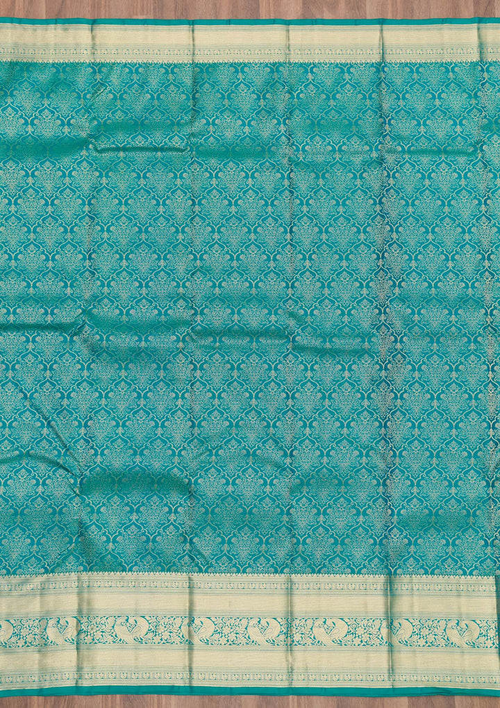 Rama Green Zariwork Banarasi Pure Silk Saree