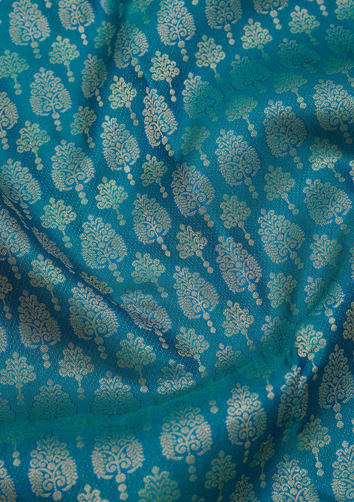 Rama Green Zariwork Pure Silk Saree