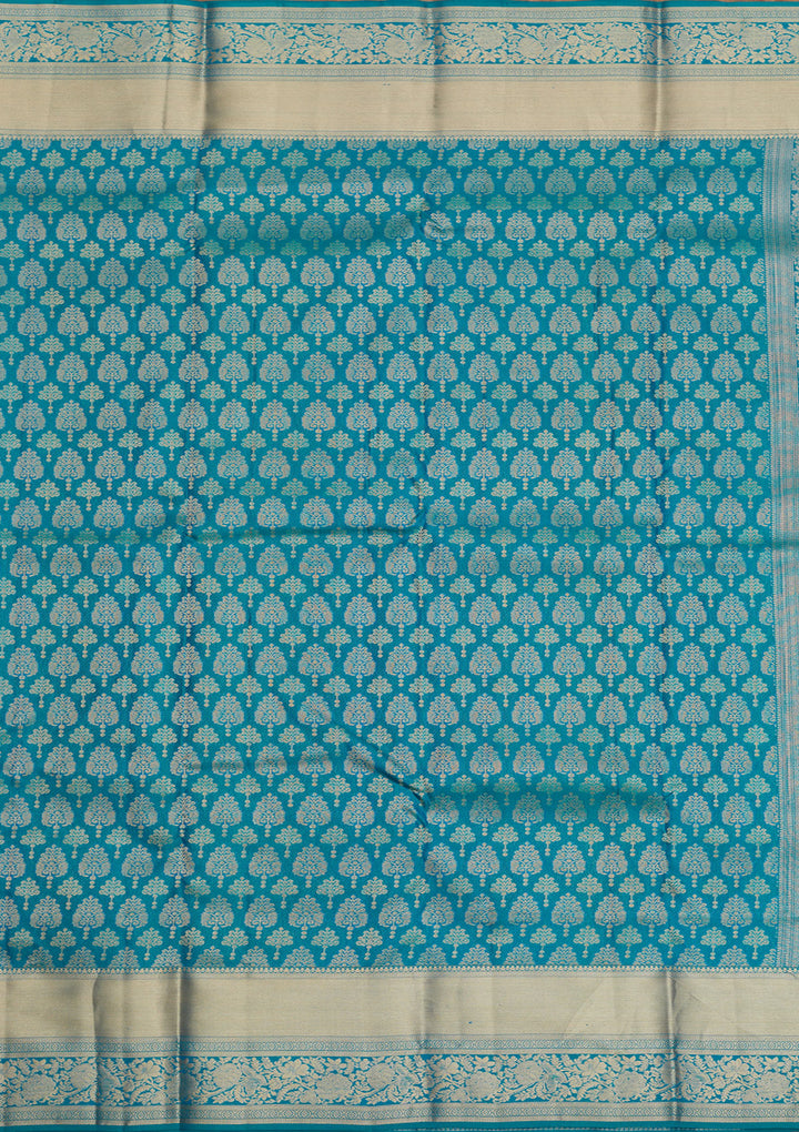 Rama Green Zariwork Pure Silk Saree