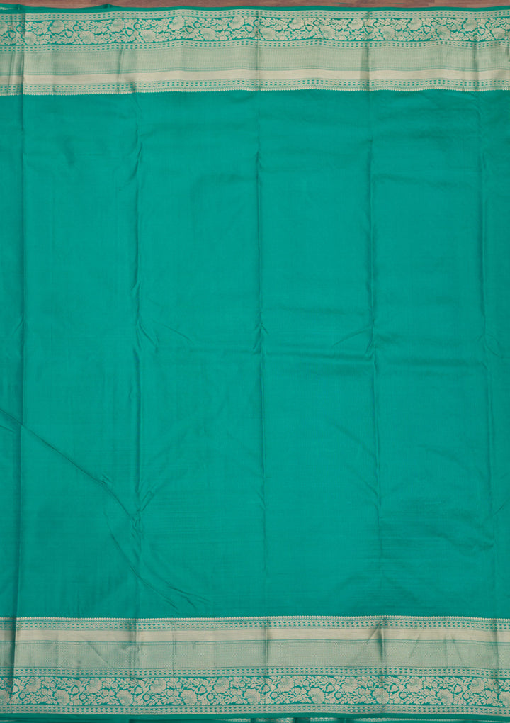 Rama Green Zariwork Pure Silk Saree