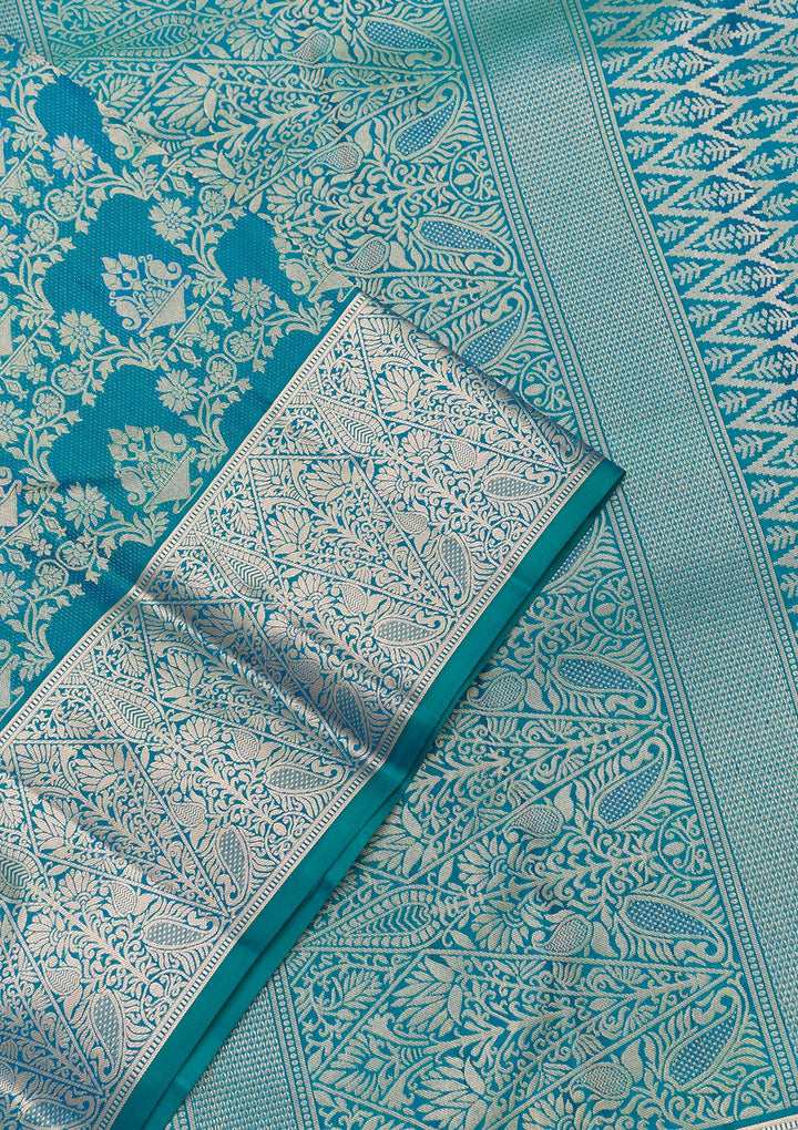 Rama Green Zariwork Kanjivaram Pure Silk Saree