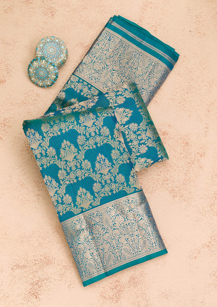 Rama Green Zariwork Kanjivaram Pure Silk Saree