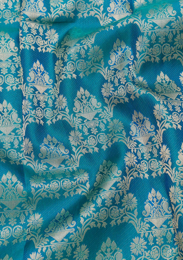 Rama Green Zariwork Kanjivaram Pure Silk Saree