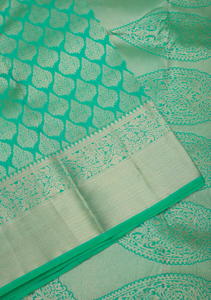 Rama Green Zariwork Pure Silk Saree