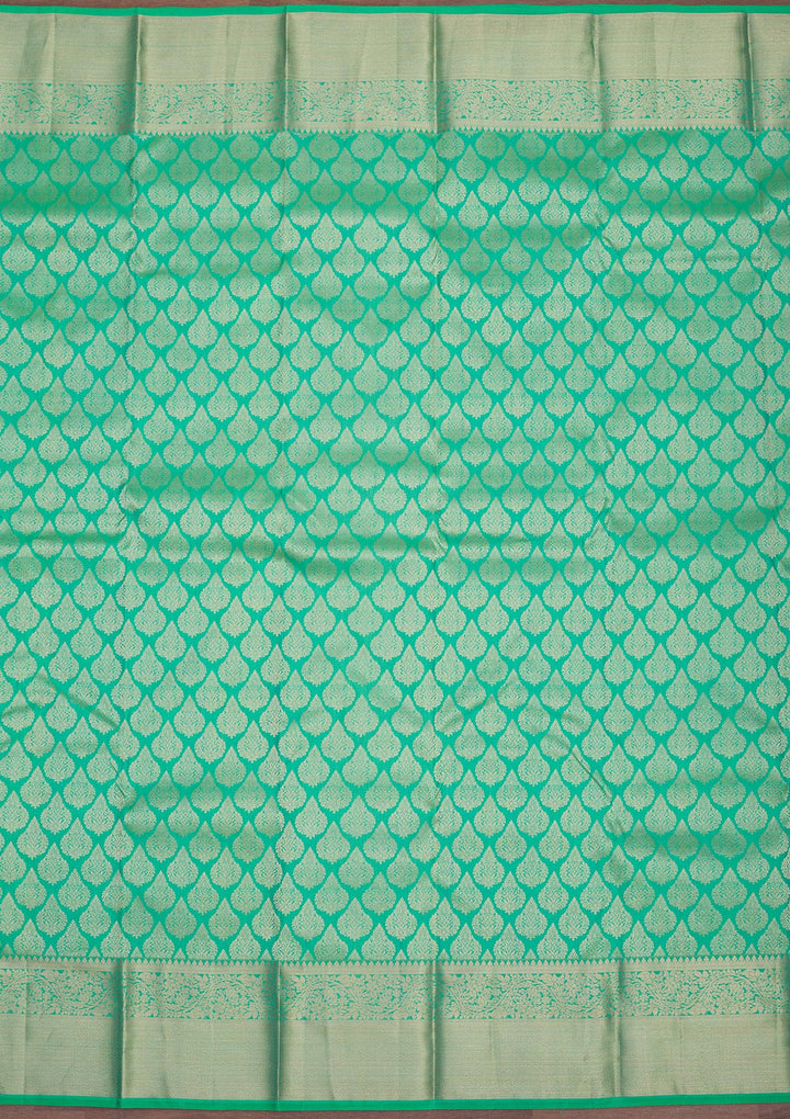 Rama Green Zariwork Pure Silk Saree