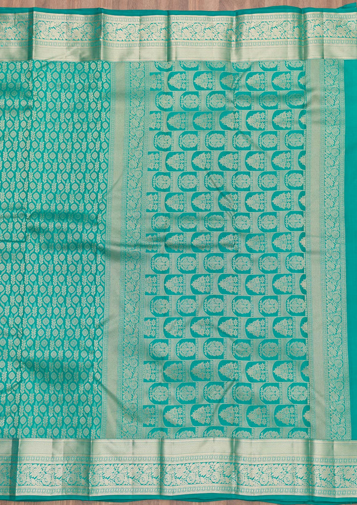 Rama Green Zariwork Kanjivaram Pure Silk Saree