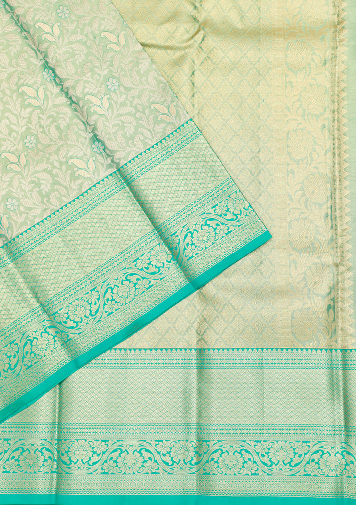 Rama Green Zariwork Kanjivaram Pure Silk Saree