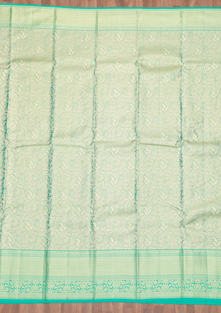 Rama Green Zariwork Kanjivaram Pure Silk Saree
