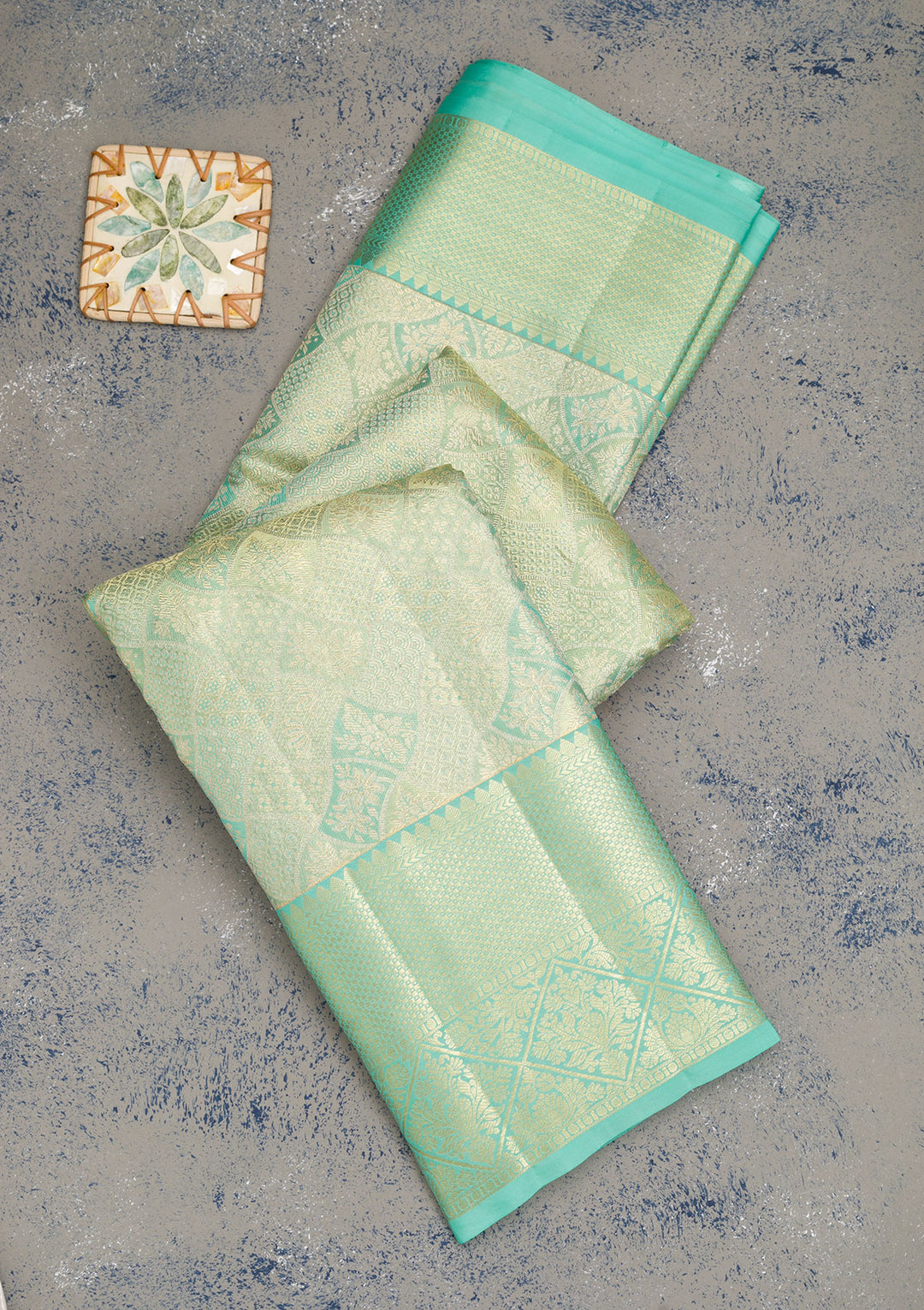 Rama Green Zariwork Kanjivaram Pure Silk Saree