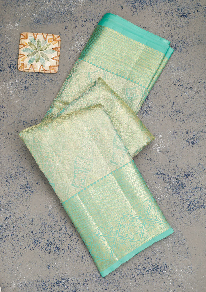 Rama Green Zariwork Kanjivaram Pure Silk Saree