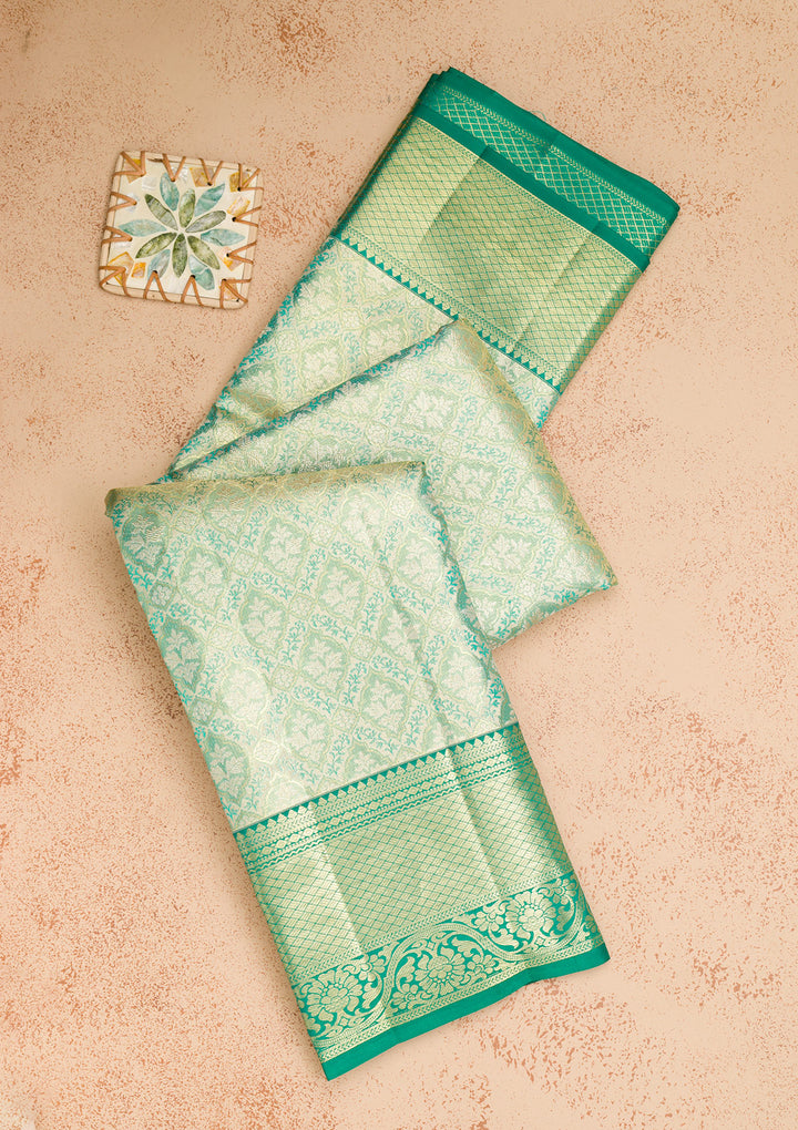 Rama Green Zariwork Kanjivaram Pure Silk Saree
