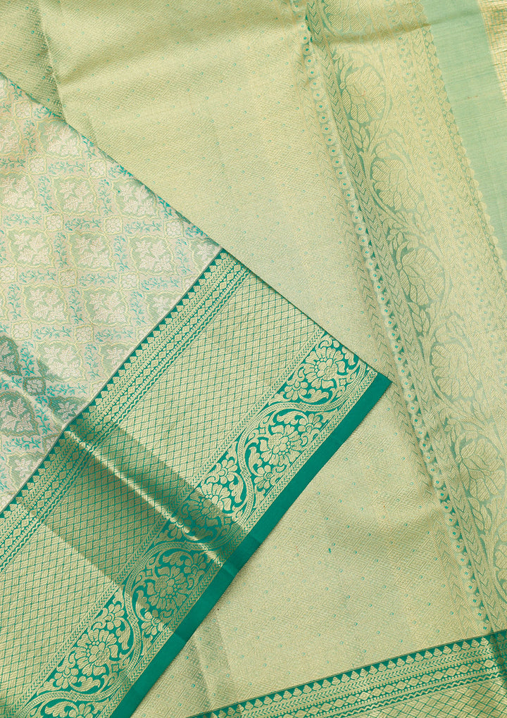 Rama Green Zariwork Kanjivaram Pure Silk Saree