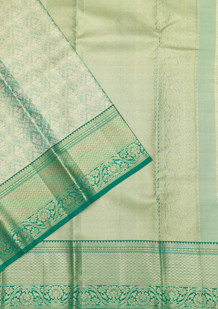 Rama Green Zariwork Kanjivaram Pure Silk Saree