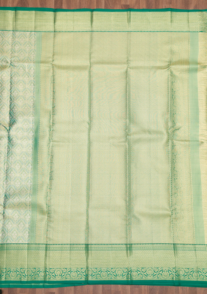 Rama Green Zariwork Kanjivaram Pure Silk Saree
