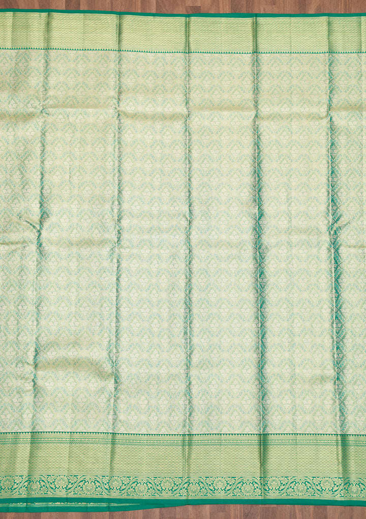 Rama Green Zariwork Kanjivaram Pure Silk Saree