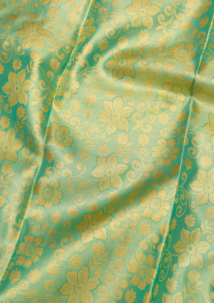 Rama Green Zariwork Kanjivaram Pure Silk Saree