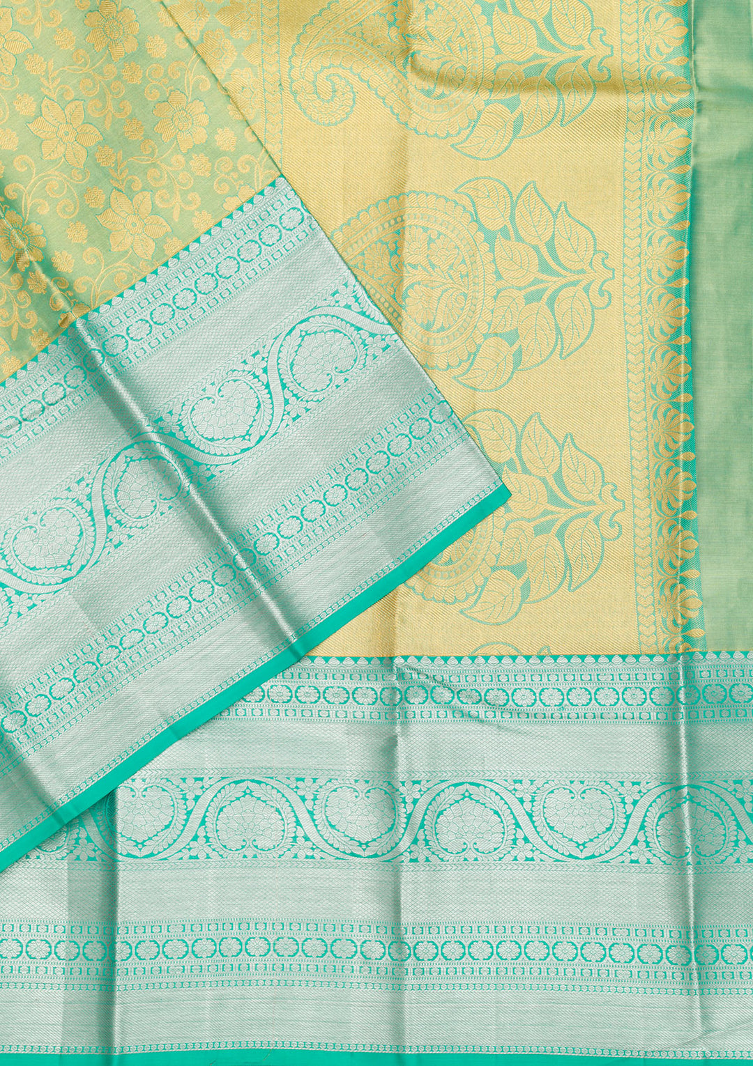 Rama Green Zariwork Kanjivaram Pure Silk Saree