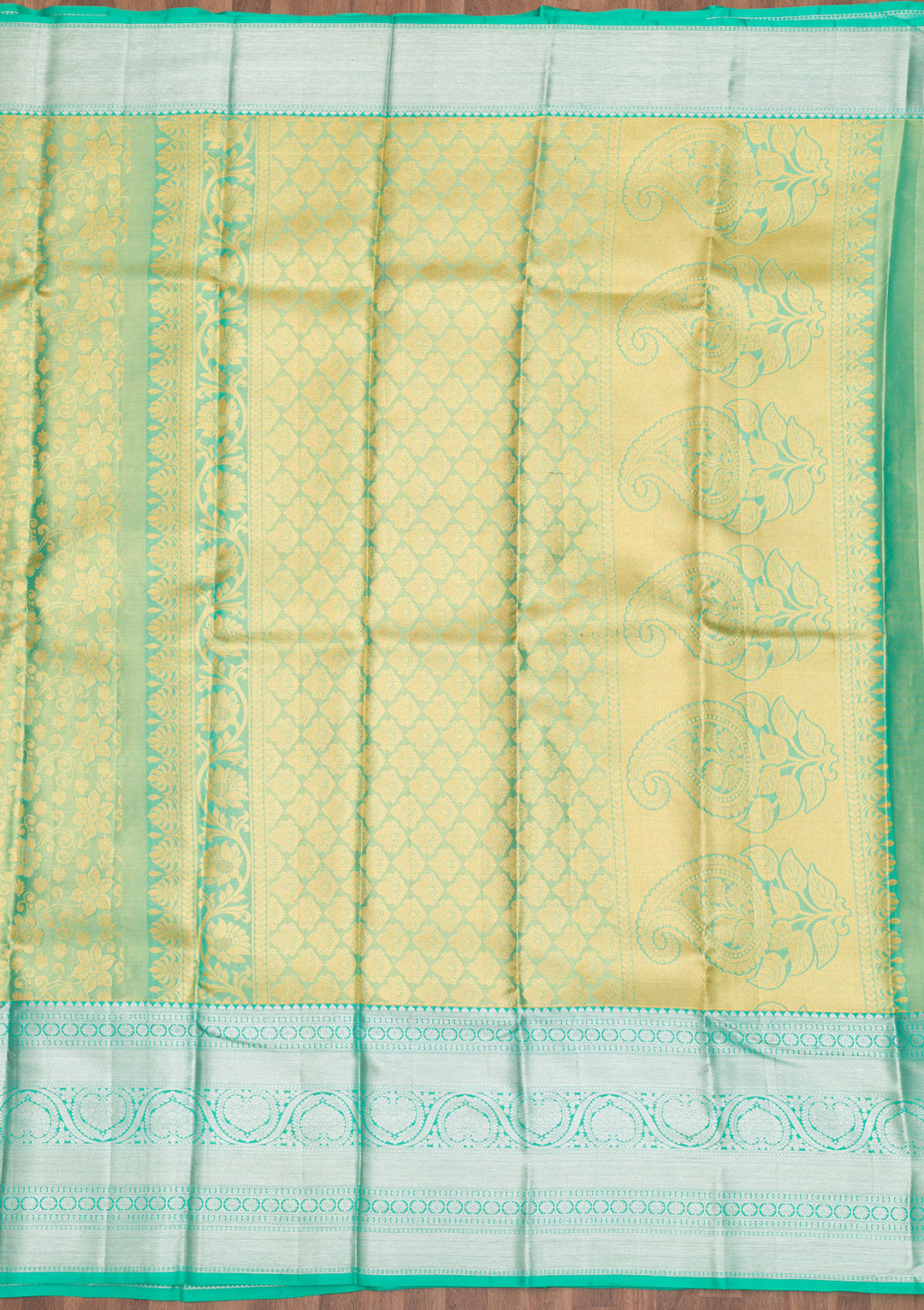 Rama Green Zariwork Kanjivaram Pure Silk Saree