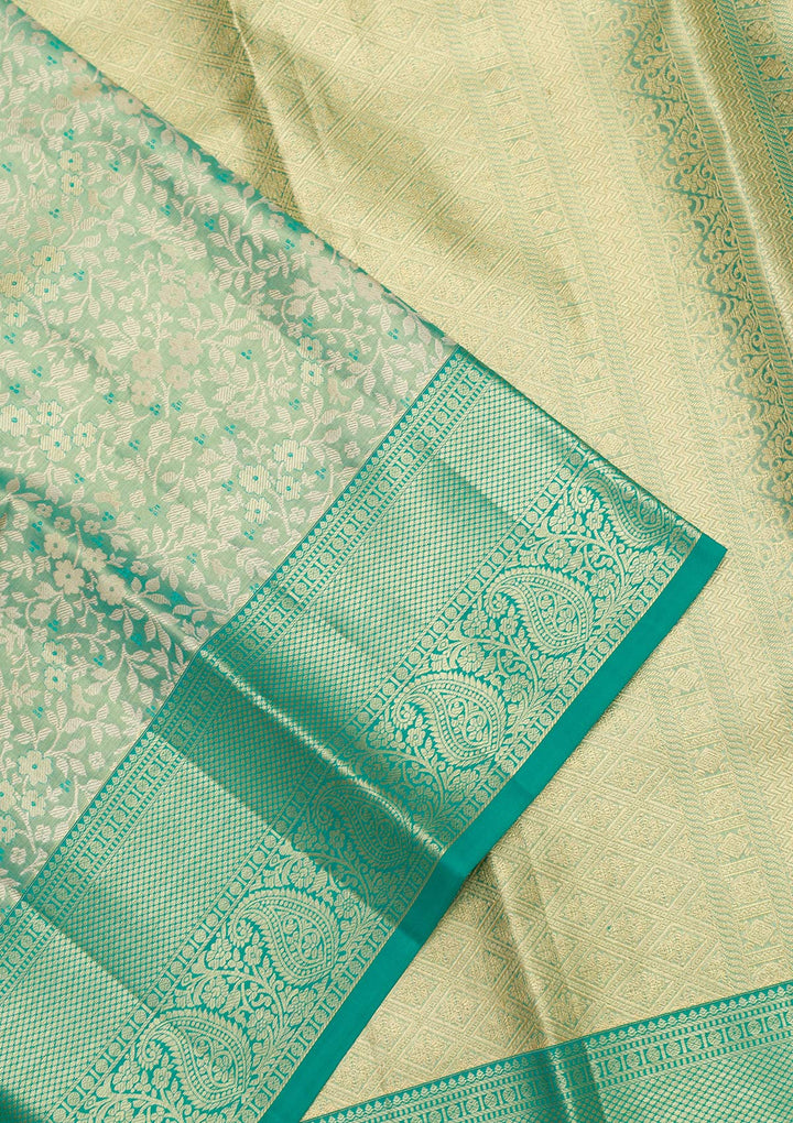 Rama Green Zariwork Pure Silk Saree