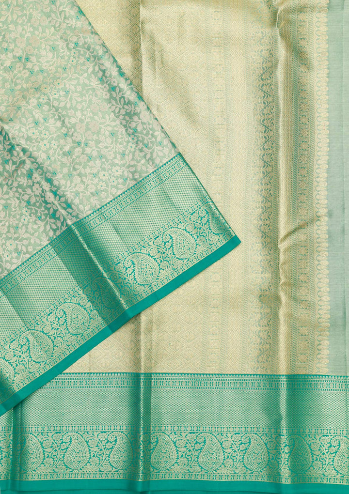 Rama Green Zariwork Pure Silk Saree