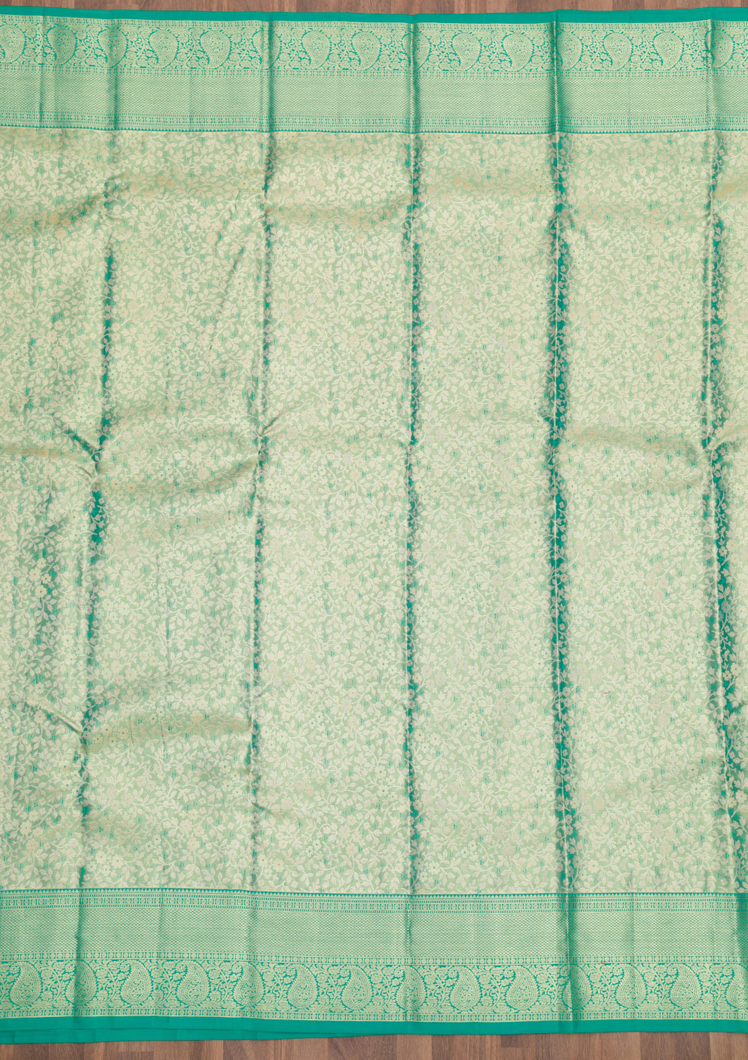 Rama Green Zariwork Pure Silk Saree