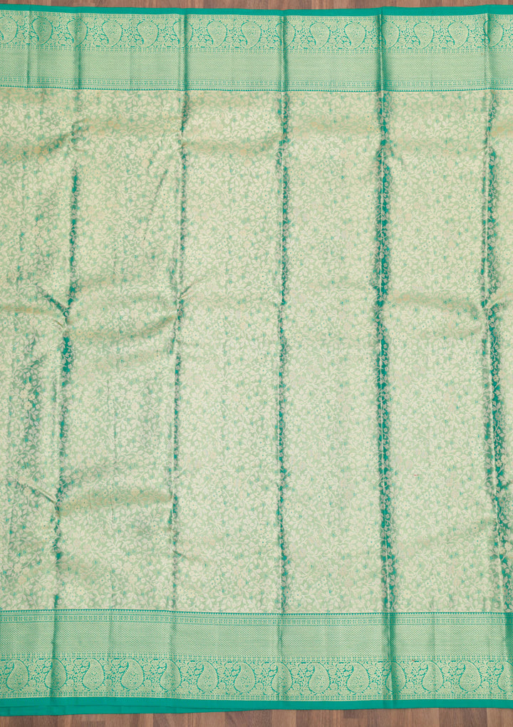 Rama Green Zariwork Pure Silk Saree