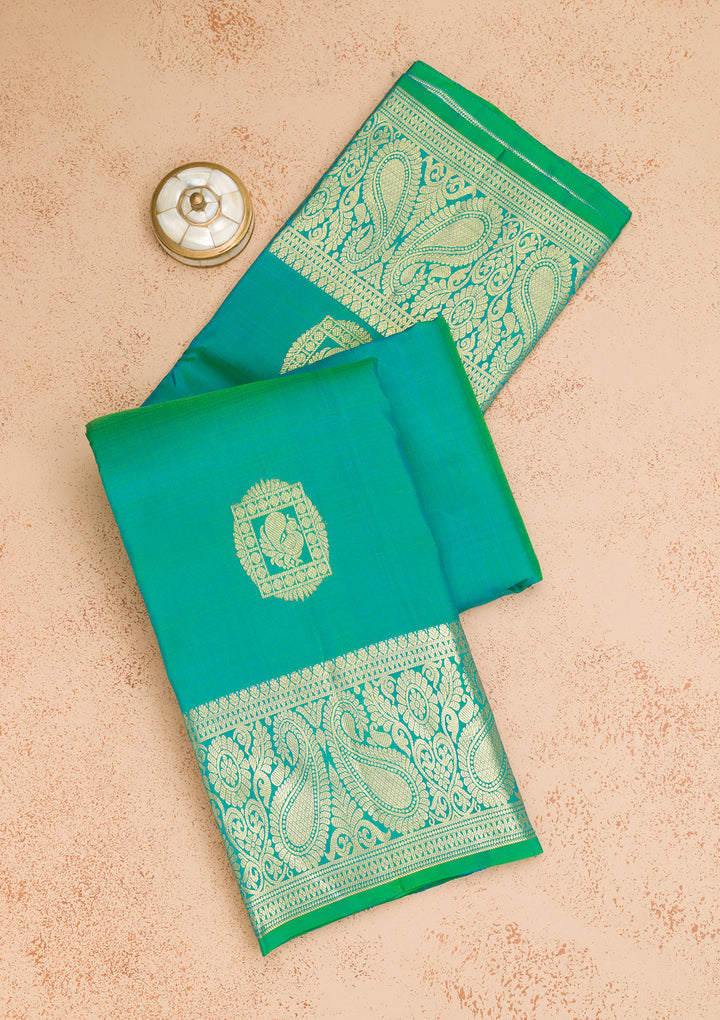 Rama Green Zariwork Kanjivaram Pure Silk Saree
