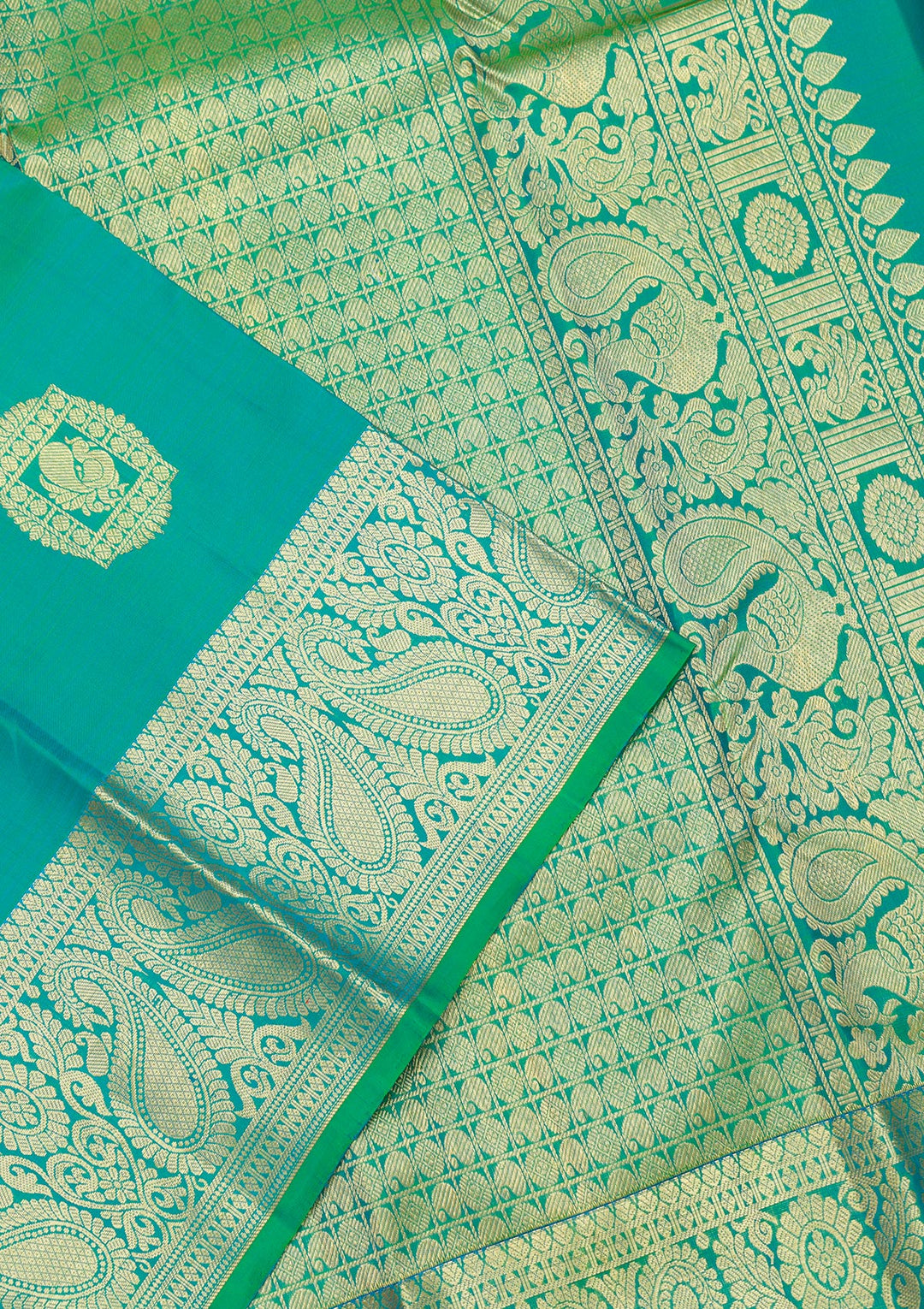 Rama Green Zariwork Kanjivaram Pure Silk Saree