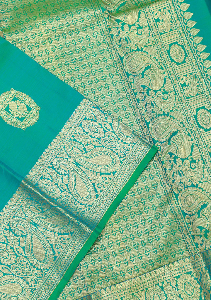 Rama Green Zariwork Kanjivaram Pure Silk Saree