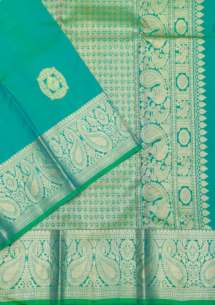 Rama Green Zariwork Kanjivaram Pure Silk Saree