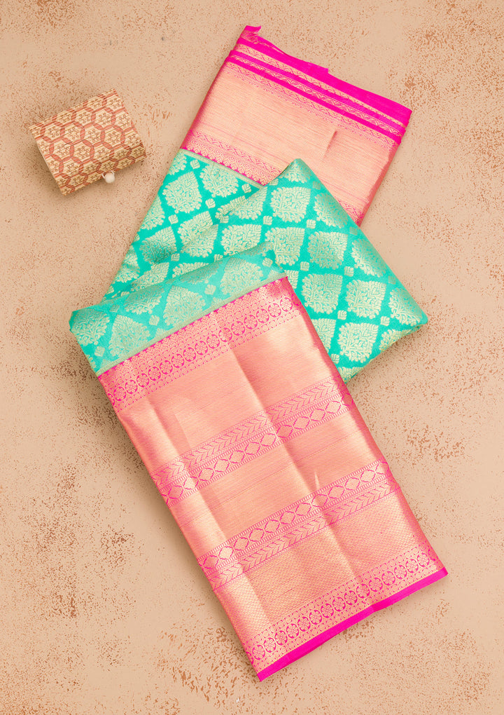 Rama Green Zariwork Pure Silk Saree