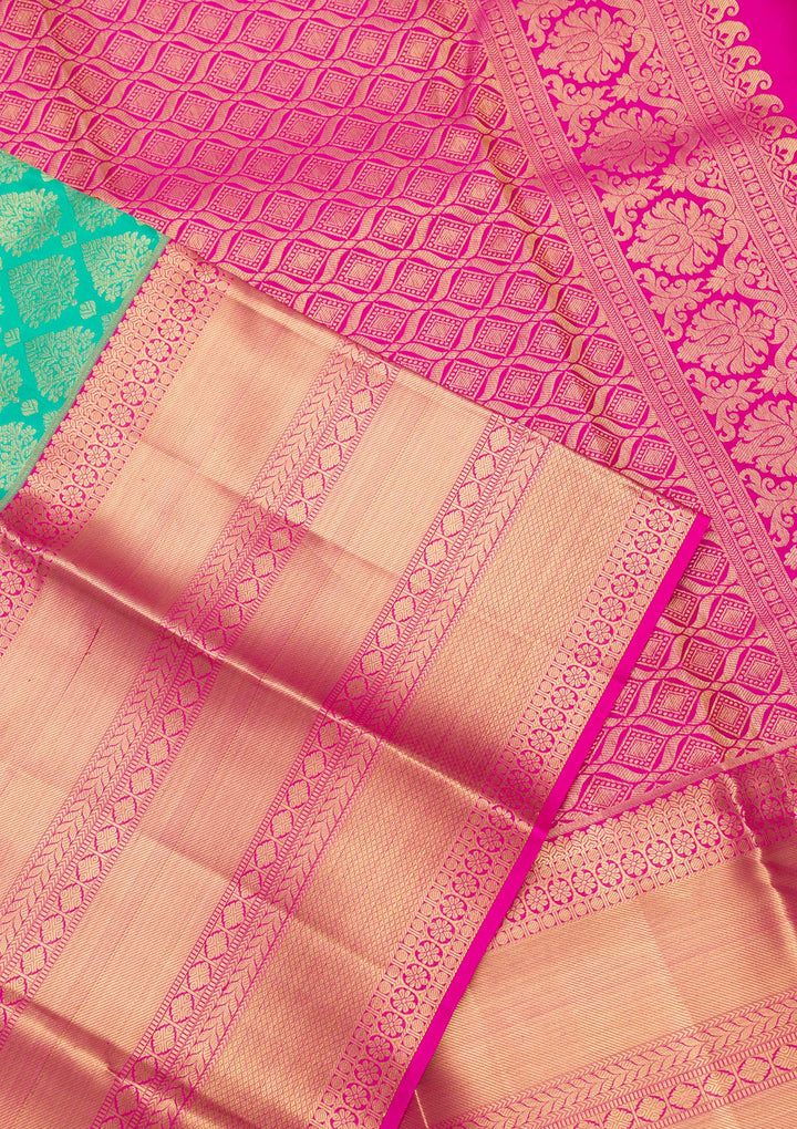 Rama Green Zariwork Pure Silk Saree