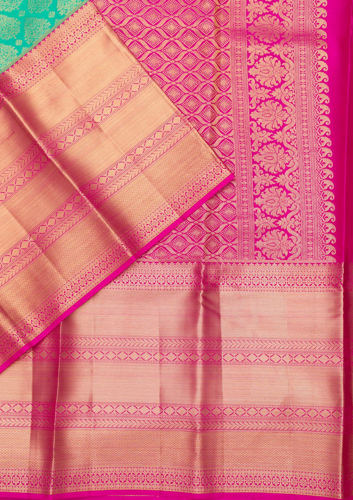Rama Green Zariwork Pure Silk Saree
