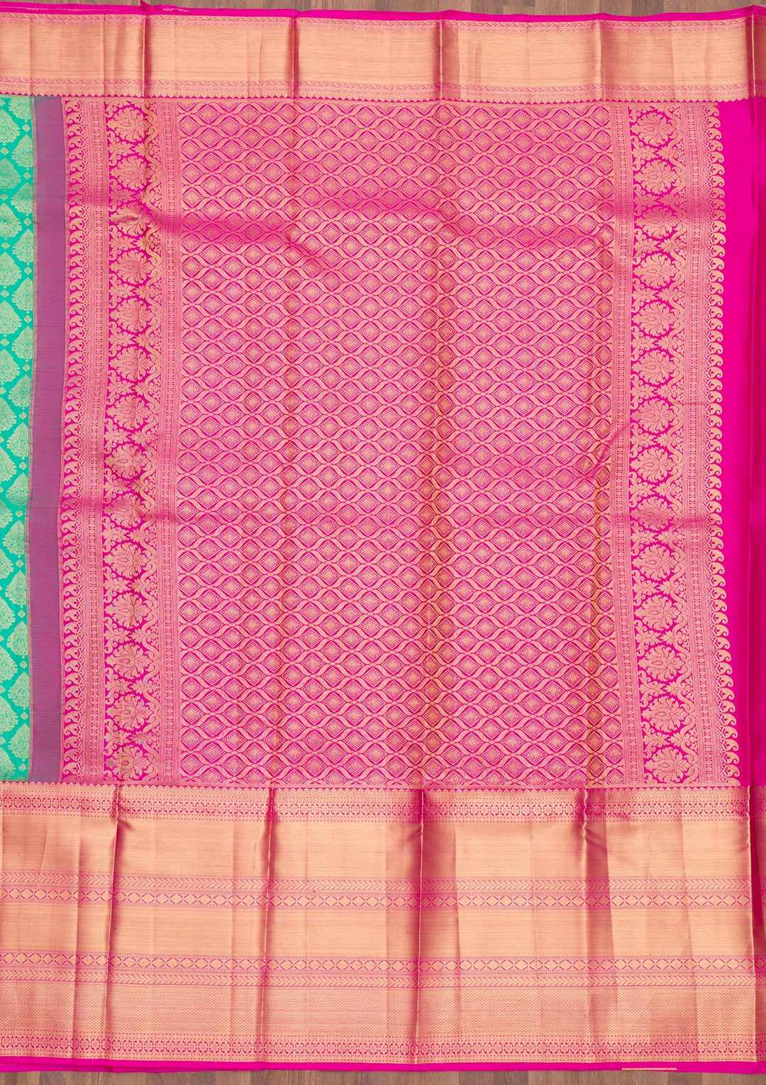 Rama Green Zariwork Pure Silk Saree