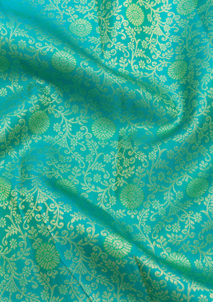 Rama Green Zariwork Pure Silk Saree