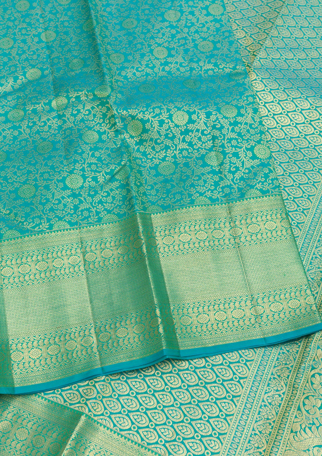 Rama Green Zariwork Pure Silk Saree