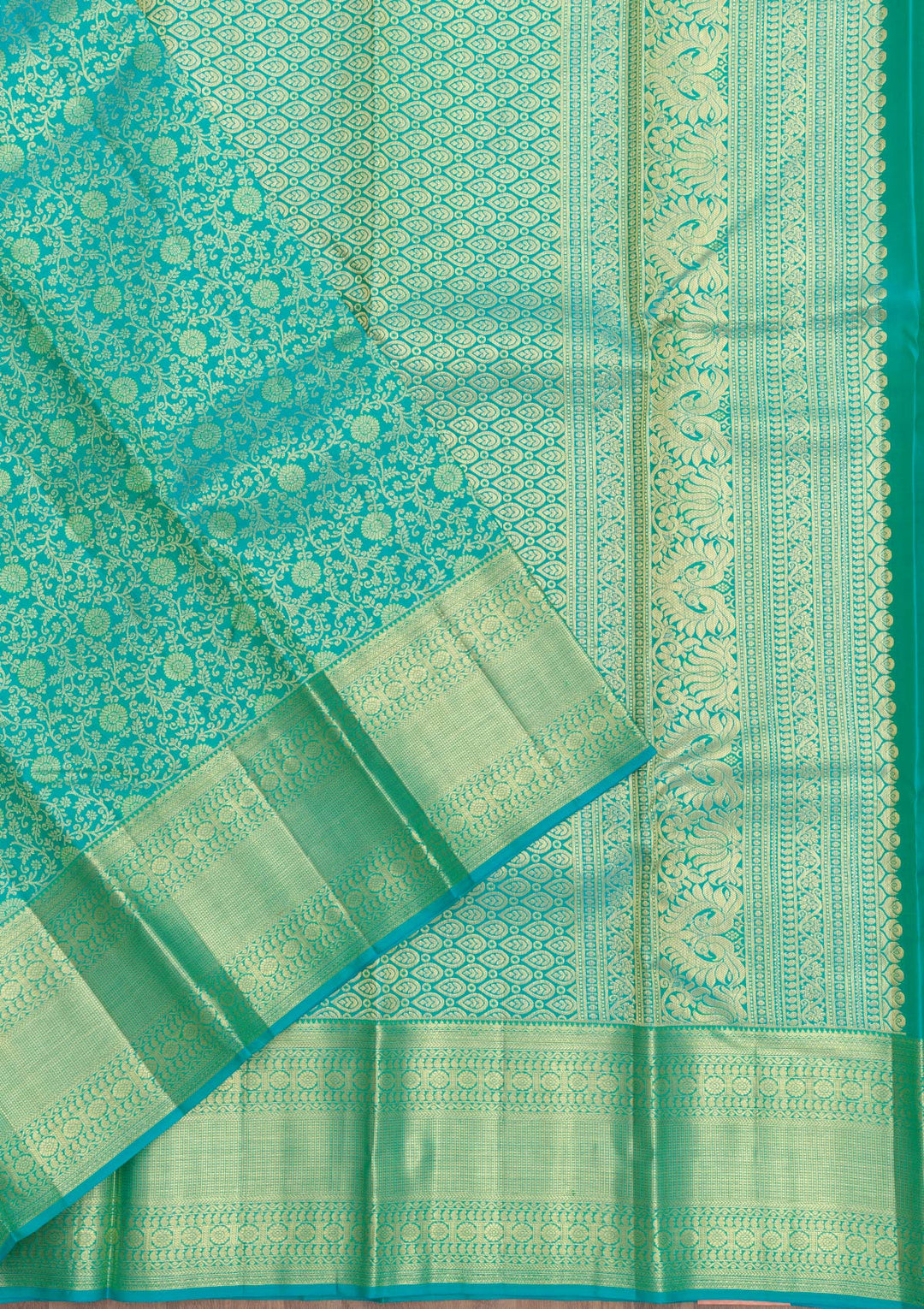 Rama Green Zariwork Pure Silk Saree