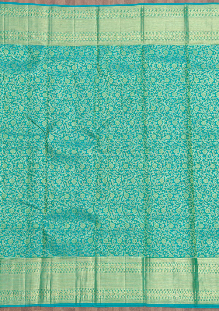 Rama Green Zariwork Pure Silk Saree