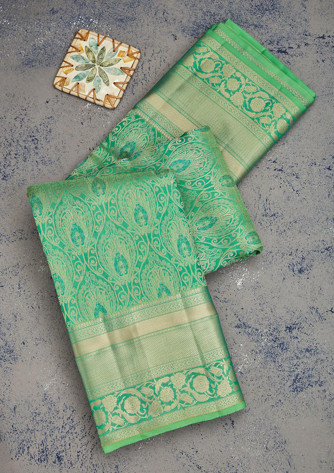 Green Zariwork Pure Silk Saree