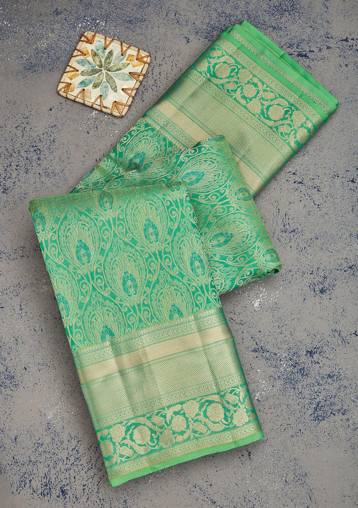 Green Zariwork Pure Silk Saree