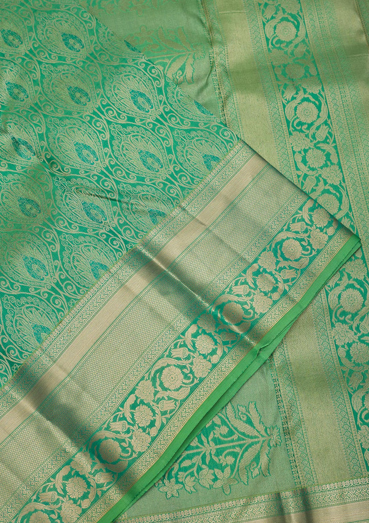 Green Zariwork Pure Silk Saree